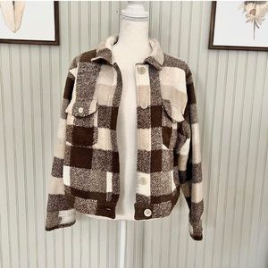 House of Harlow plaid wool jacket